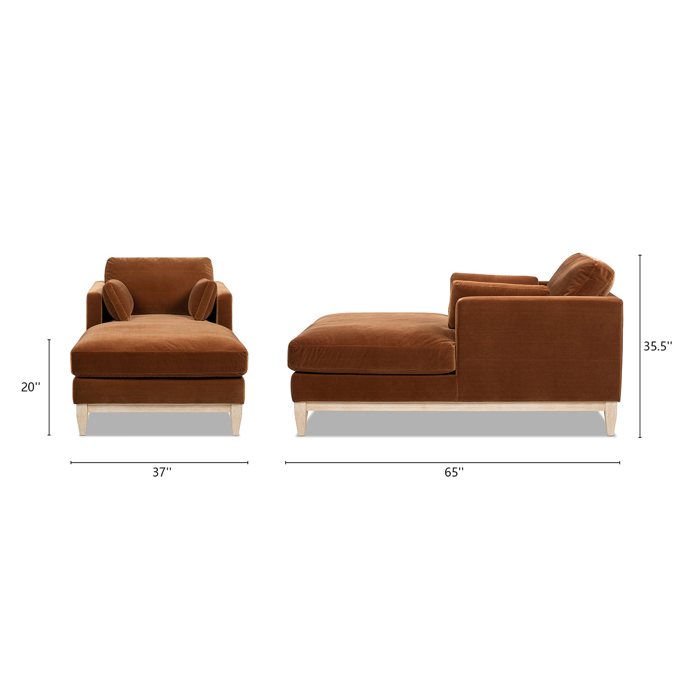 Knox 65" Modern Farmhouse Chaise Lounge Chair