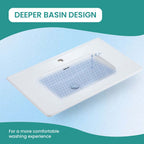Glossy White Ceramic Integrated Basin