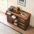 51" Fluted Bar Cabinet with Fridge Space
