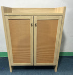 42.5" Tall Rattan Shoe Cabinet with Doors
