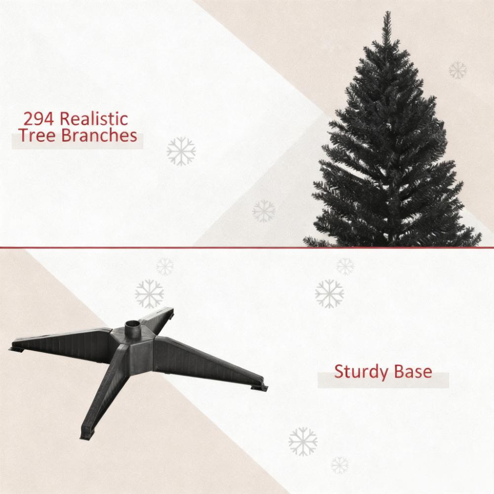 Slim Xmas Tree with Plastic Stand, 5' Artificial Pencil Christmas Tree