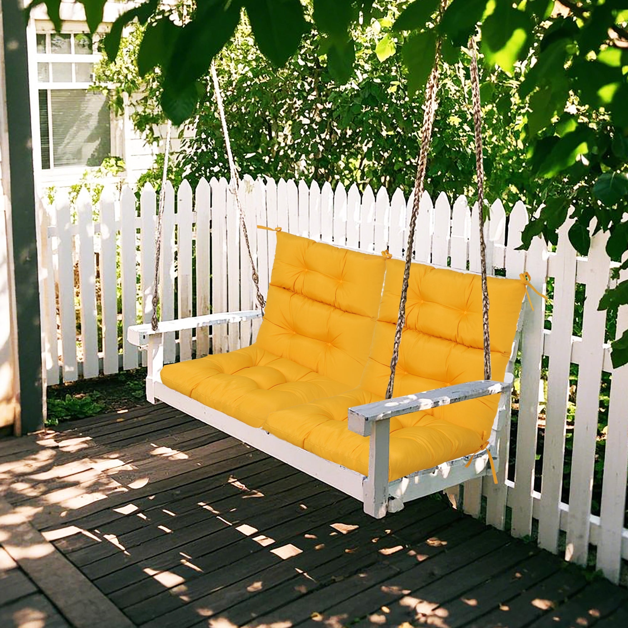 2-Piece High Back Patio Chair Cushion Set, Yellow