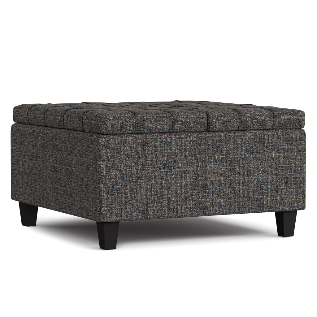 Harrison 30 Inch Wide Small Square Coffee Table Storage Ottoman