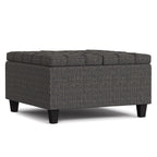 Harrison 30 Inch Wide Small Square Coffee Table Storage Ottoman