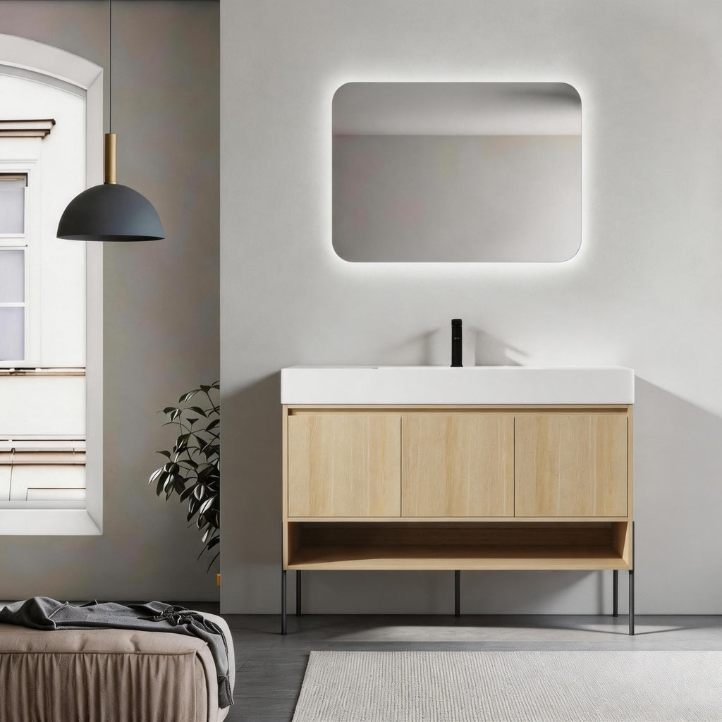 48" Bathroom Vanity Combo with Single Resin Sink