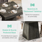 31.5" Square Dining Table for 4 - Small Farmhouse Kitchen Table
