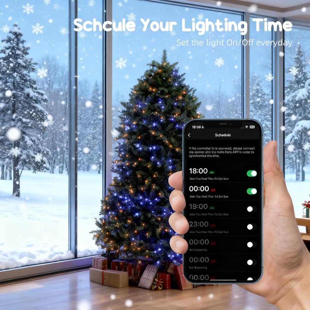 7.5ft Prelit Christmas Tree, 698 LEDs, Music Sync, Smart App Control, Green