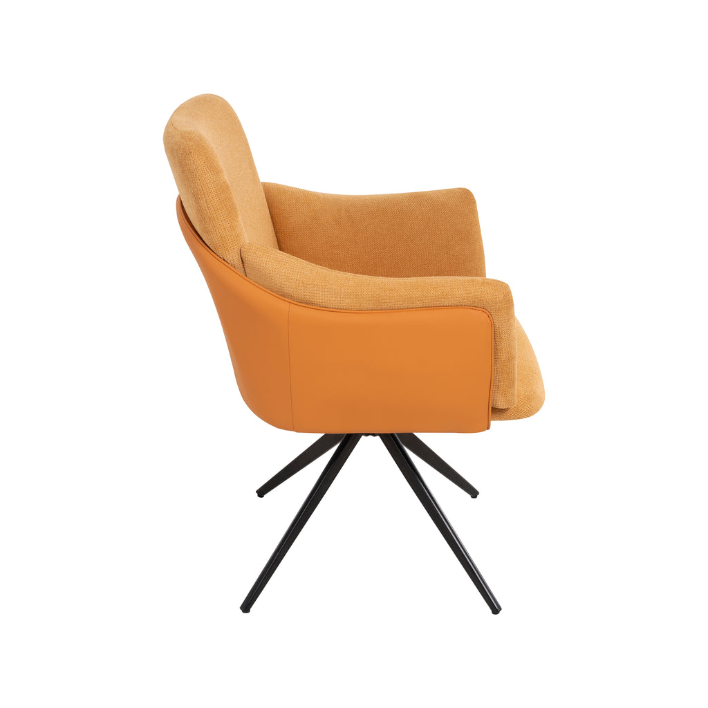 360° Swivel Home Office Desk Chairs Set of 2 - Orange