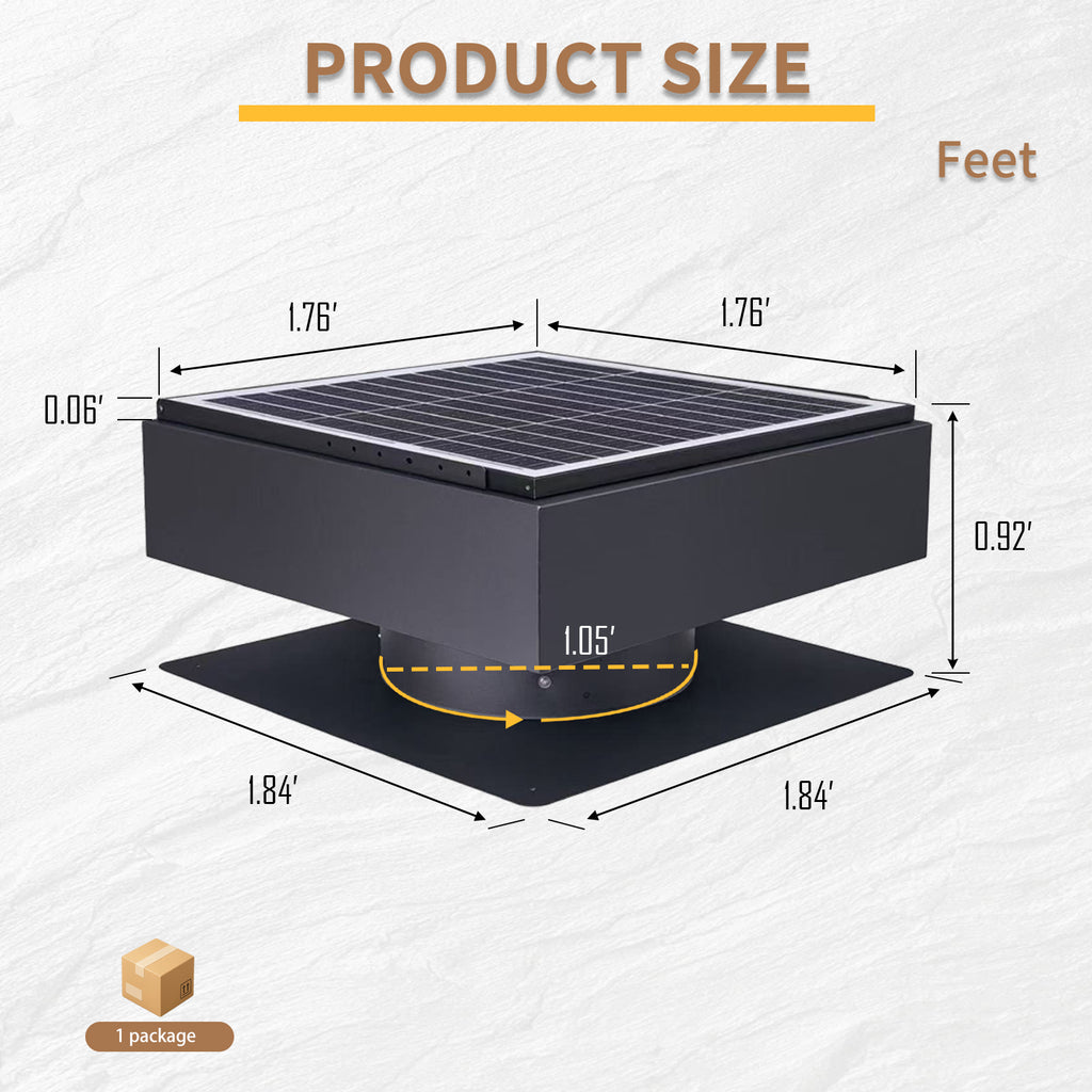 12" Solar Roof Vent Fan