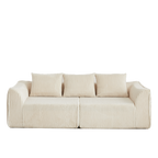 Minimalist 3-Seater Corduroy Sofa Featuring Curved Lines