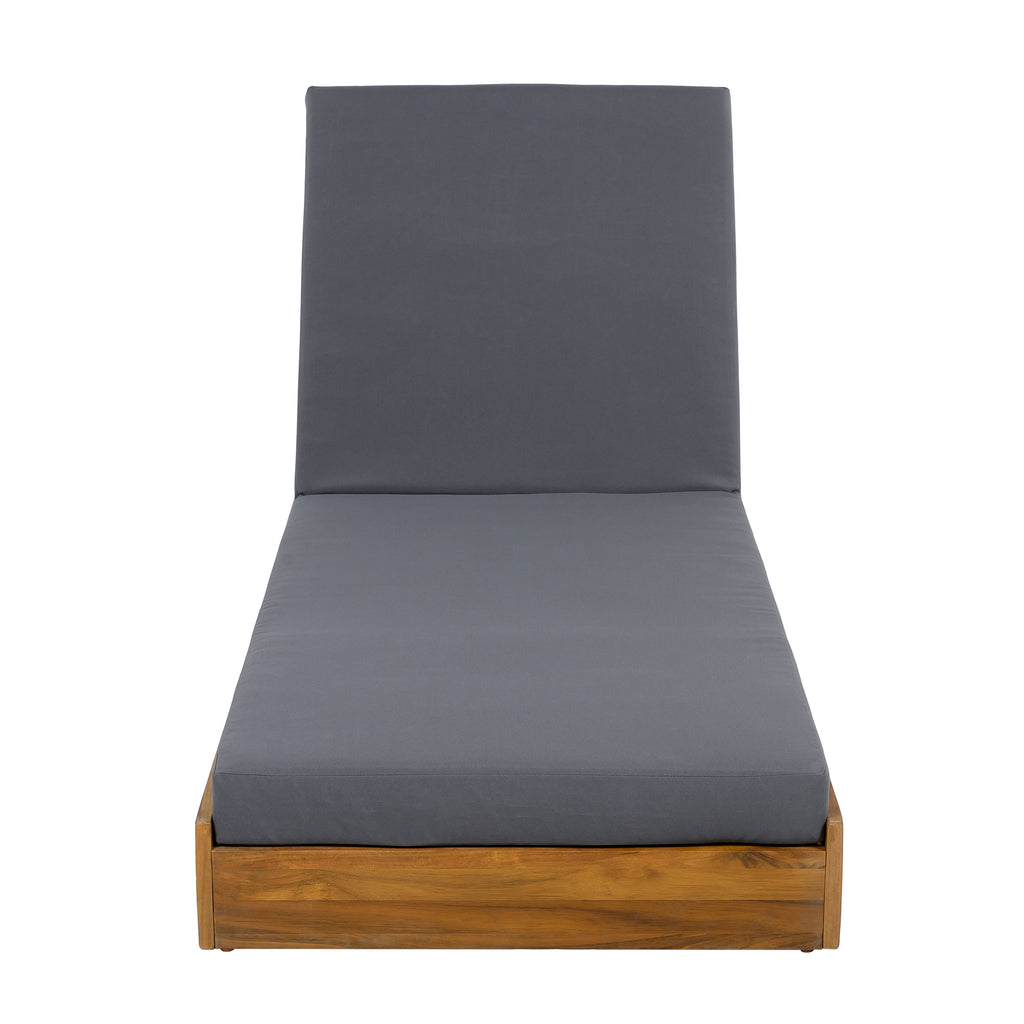 Lounge Chaise Set, Acacia Wood with Water-Resistant Lounge Cushions