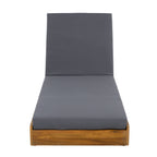 Lounge Chaise Set, Acacia Wood with Water-Resistant Lounge Cushions