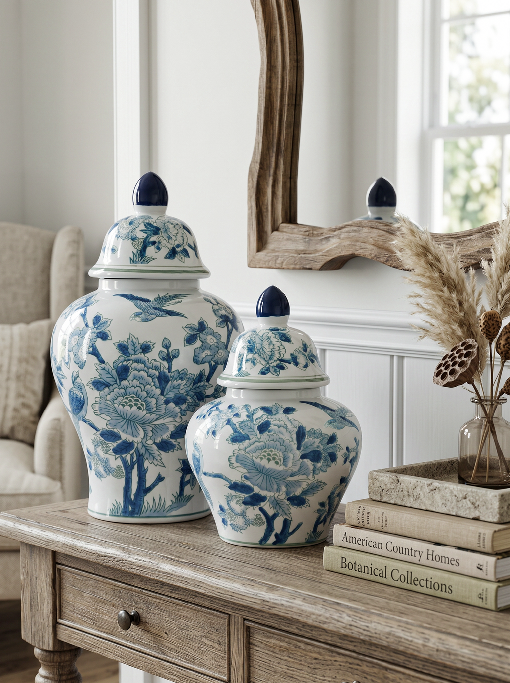 7.9x6.3x13" Porcelain Ginger Jar