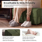 Ottoman Foot Rest in Soft Corduroy Design