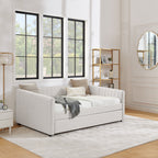 Full Size Daybed with Trundle Upholstered Sofa Bed