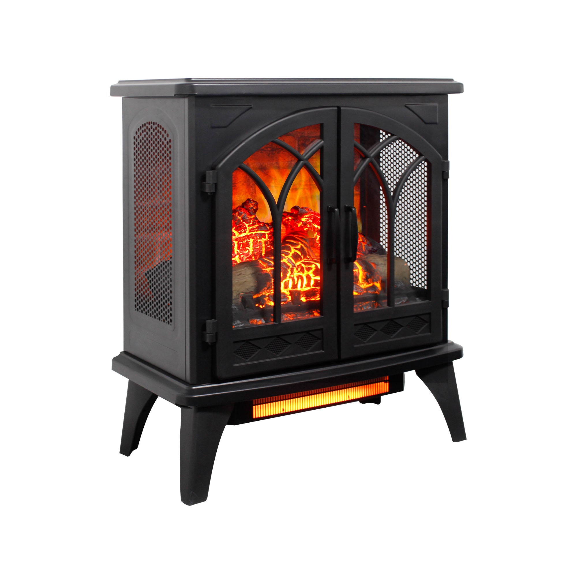 24 Inch 3D Flame Electric Infrared Quartz Fireplace Stove