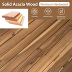 Outdoor 4pc Acacia Wood Sectional Patio Sofa Set