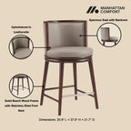 Evalyn Wood Upholstered Counter Stool