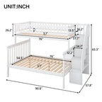 Twin Over Full Stairway Bunk Bed With Storage