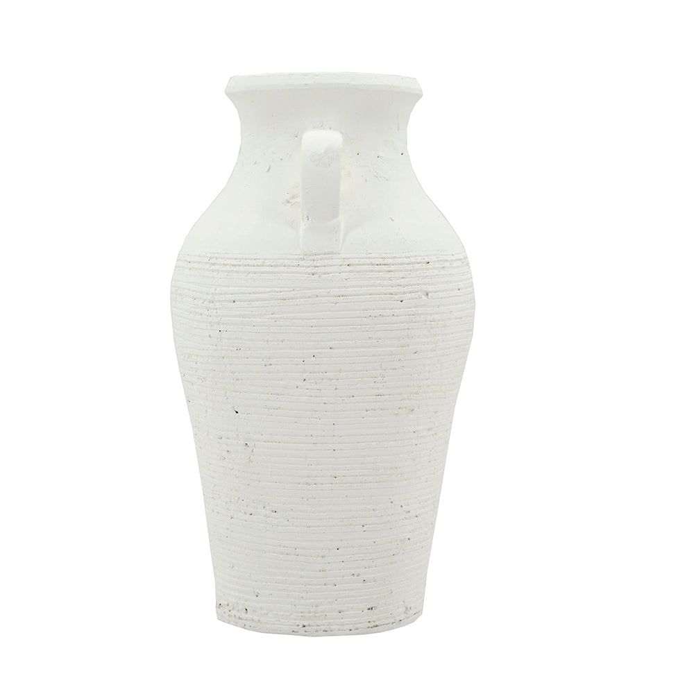 Rustic White Terracotta Tall Vase