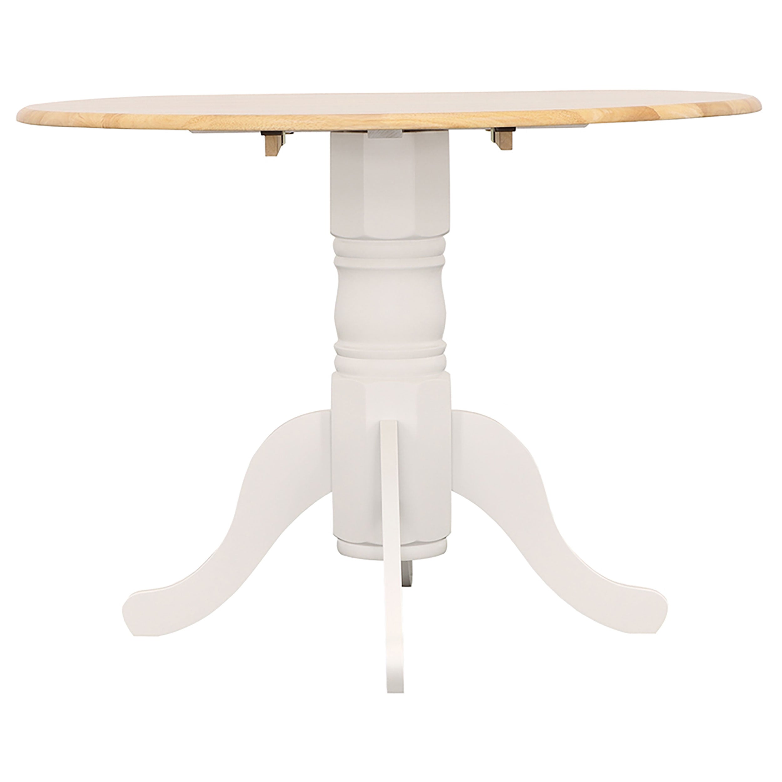 Allison Round 40-inch Drop Leaf Extension Dining Table White-CoasterEveryday