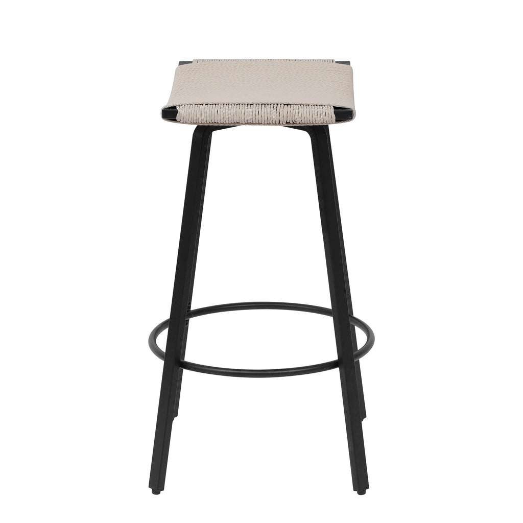 Backless Handwoven Kitchen Dining Bar Stools Set of 2