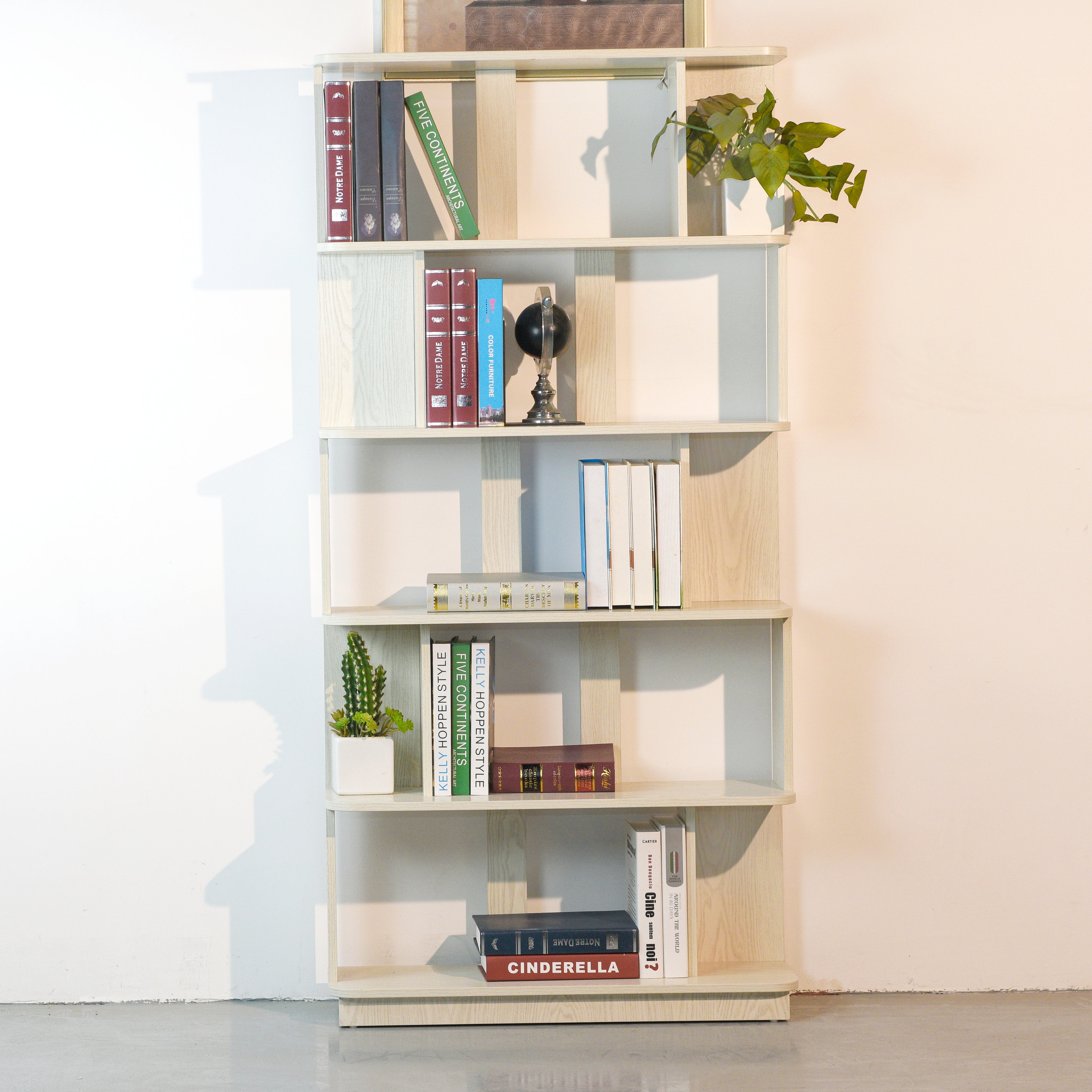 Modern 5-Tier Open Storage Bookcase