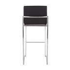 Contemporary High Back Barstool in Stainless Steel