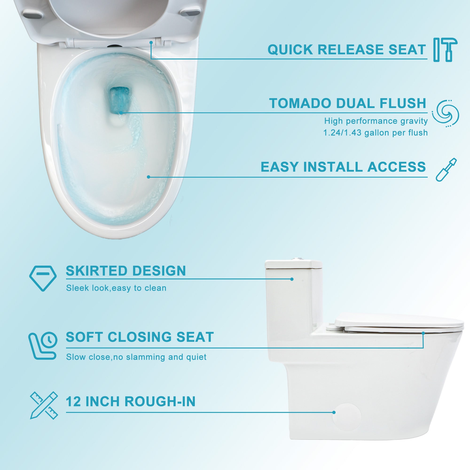 Ceramic One Piece Toilet for Bathroom