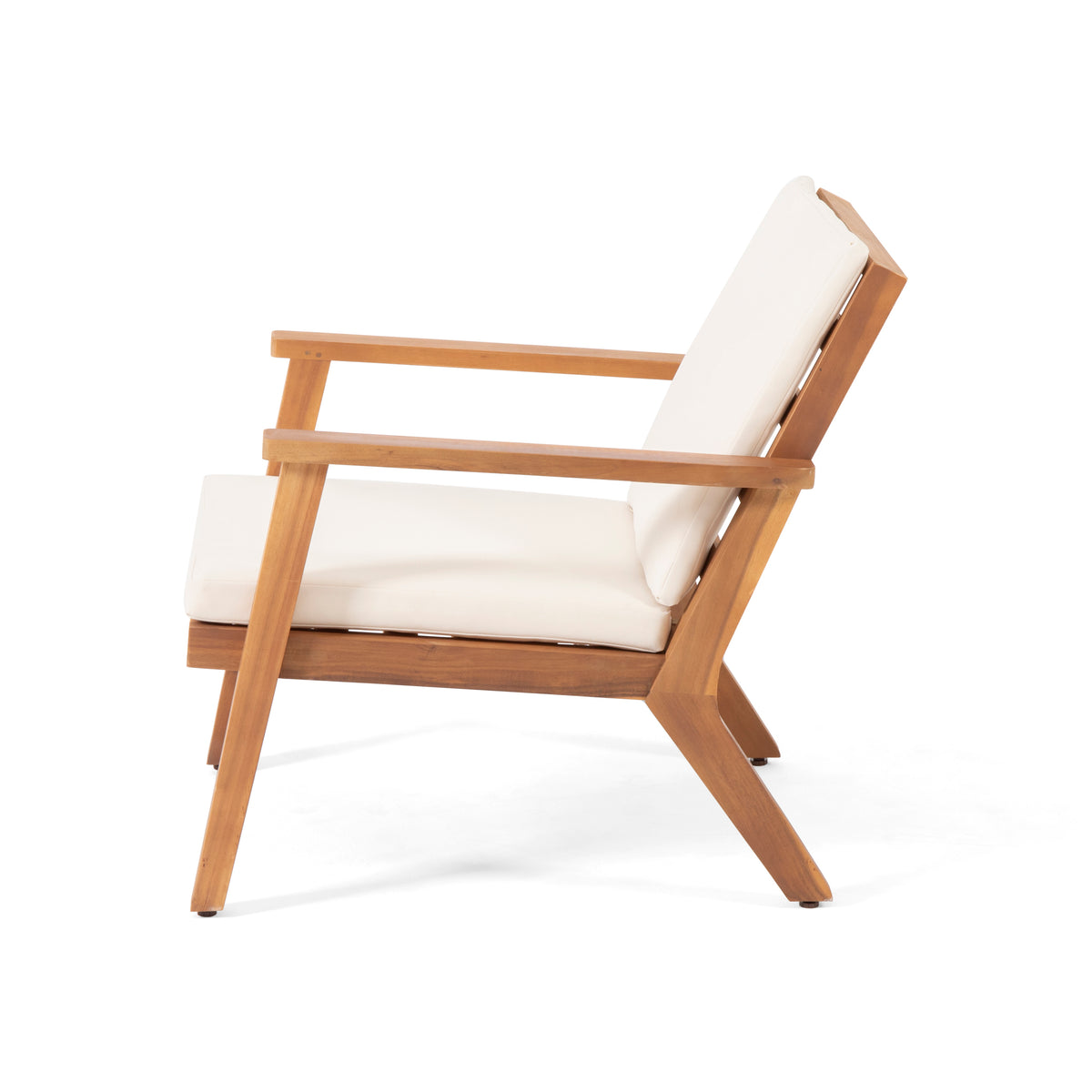 Outdoor Acacia Wood Club Chairs with Cushions