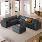 U_Style 120.8" Extra Large 7-Seater Modular Sectional Sofa