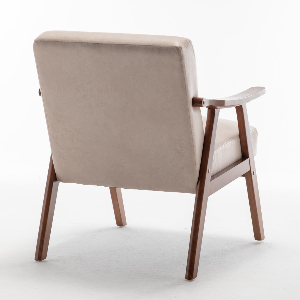 Mid-Century Modern Accent Chair with Microfiber Upholstery