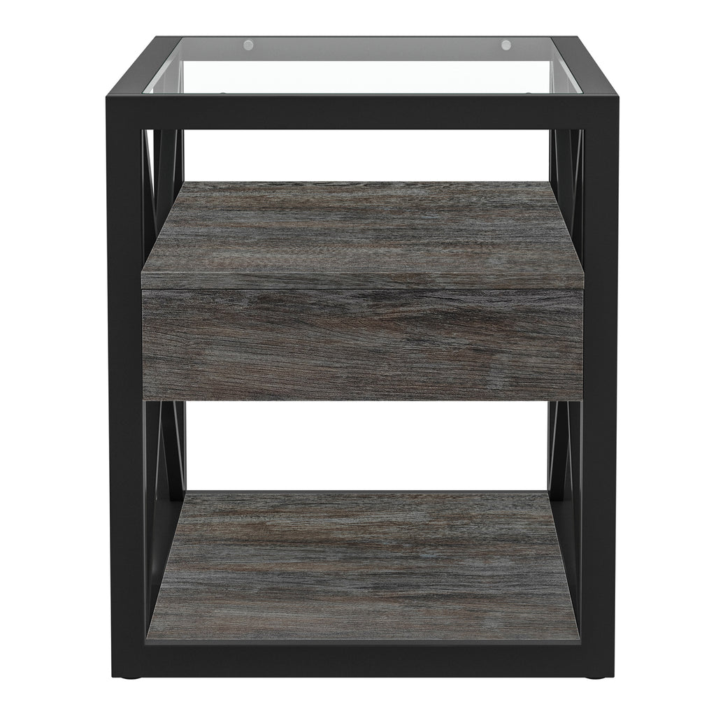 Set of 2 Modern End Table with Drawer