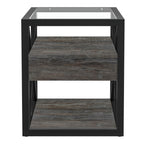 Set of 2 Modern End Table with Drawer