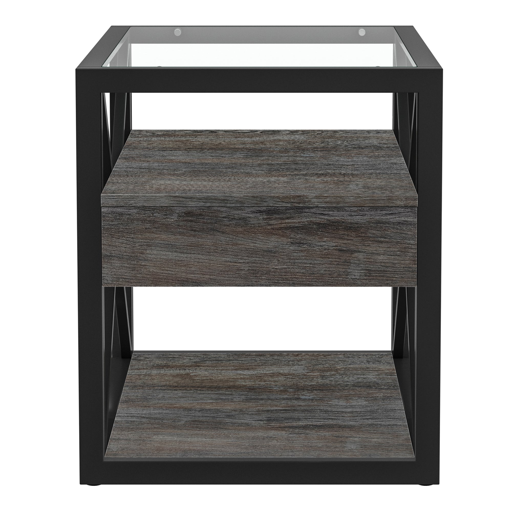 Set of 2 Modern End Table with Drawer