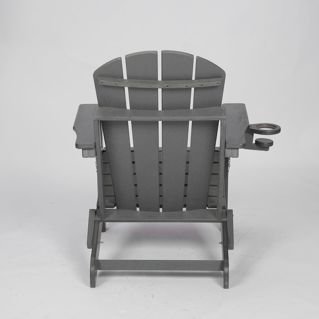 HDPE Folding Adirondack Chair with Dual Cup Holder