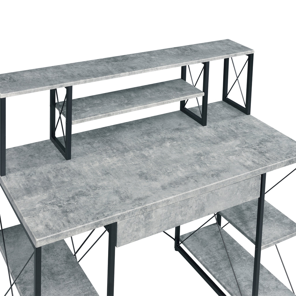 Grey and Black Writing Desk
