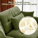 U Shaped Sectional Sofa Cloud Couch in Olive Velvet