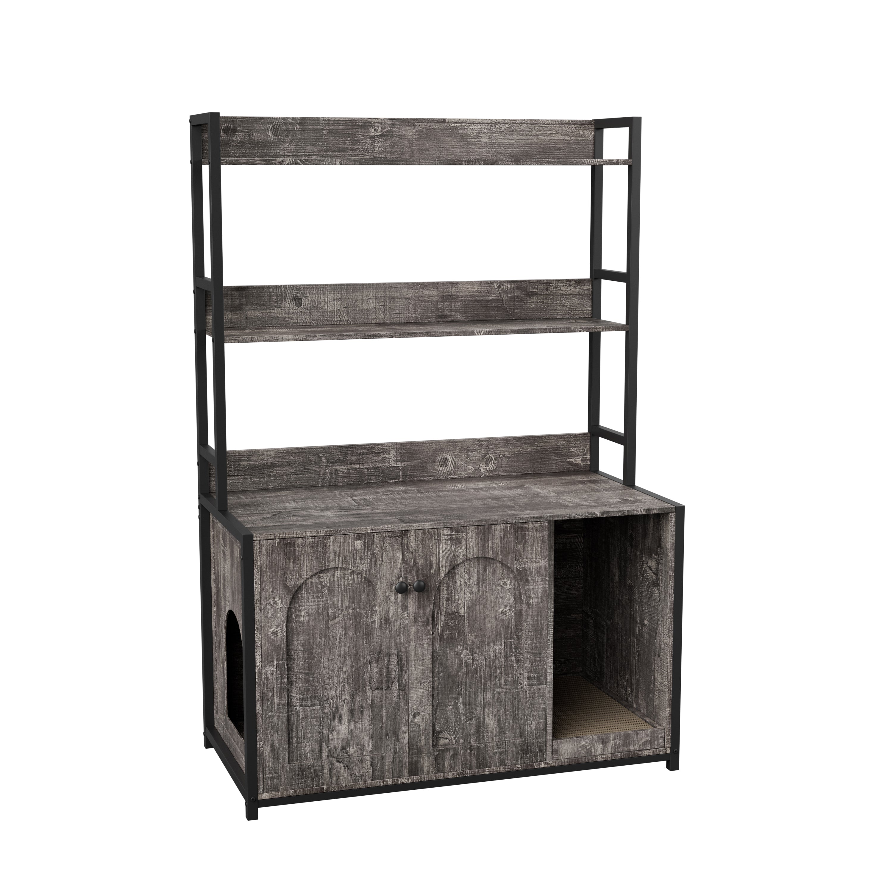 Large Cat Litter Box Enclosure With Shelf Storage