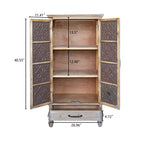 55.12'' Tall Tower Storage Cabinet - Rustic Wood Sideboard Pantry Cabinet