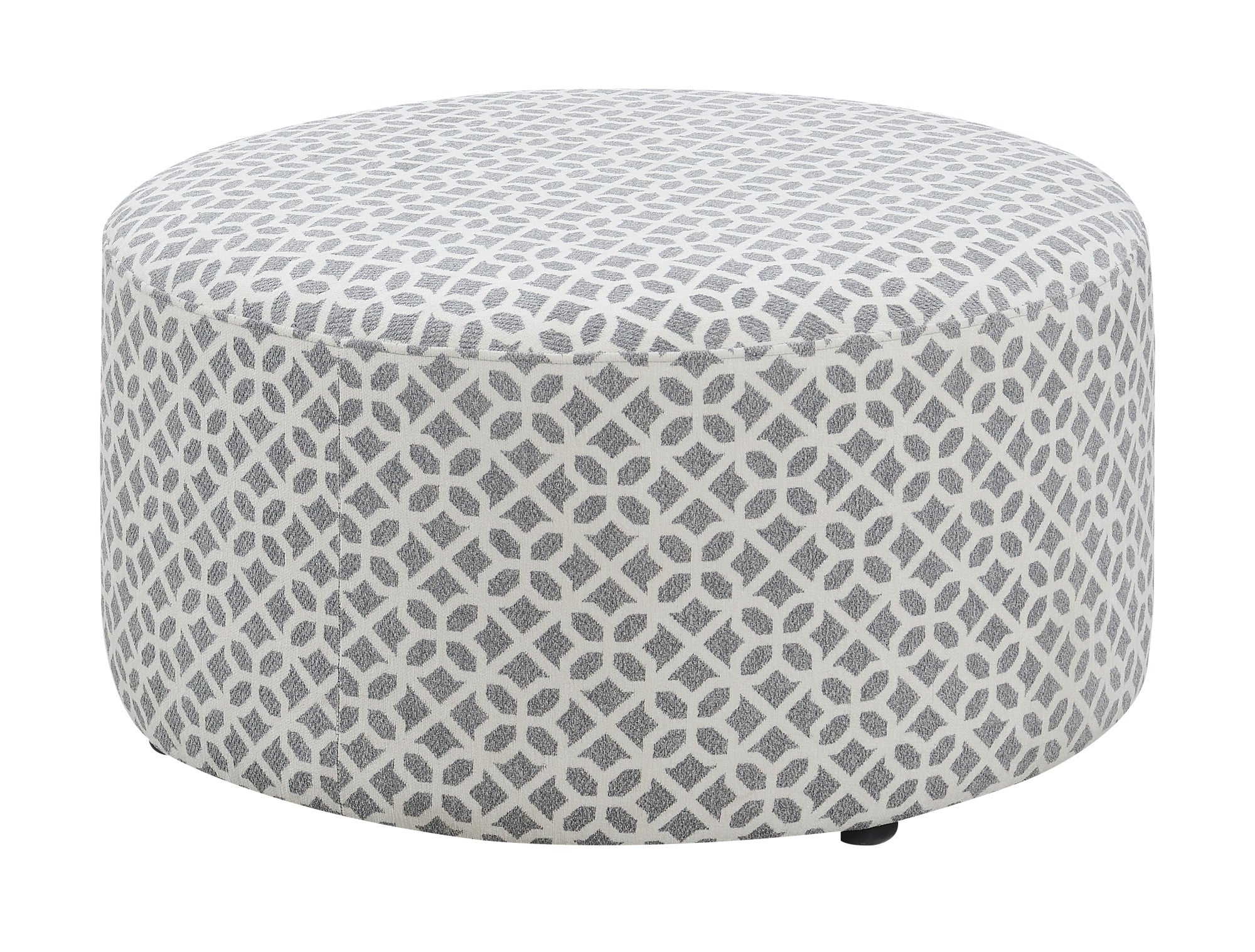 Gray Round Ottoman