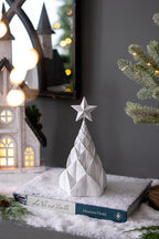 Set of 3 Resin White/Silver Foil Christmas Trees