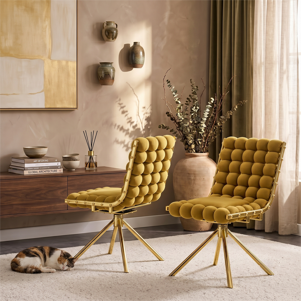 Set of 2 Velvet Dining Seating