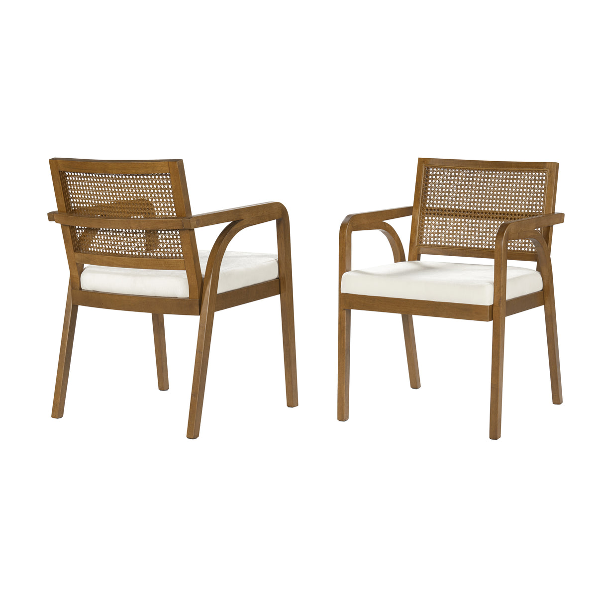 Mid-Century Modern Dining Chairs Set of 2, Upholstered Wood Frame Dining Chairs with