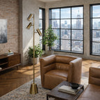 Lumina Brassed Gold Floor Lamp