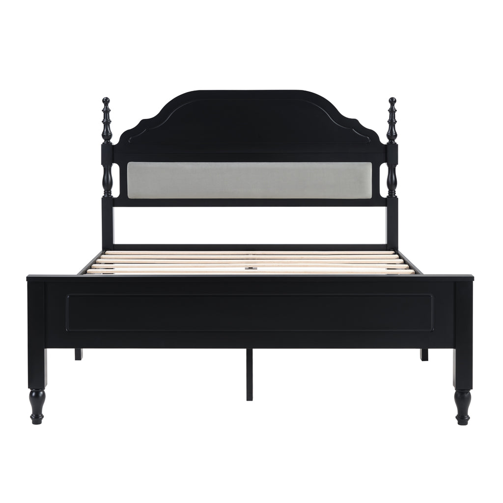Elegant Bedroom Centerpiece Queen Bed with Padded Headboard Insert