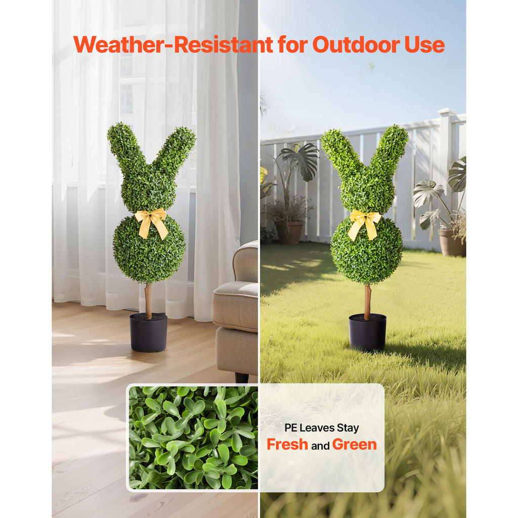 Artificial Topiary Bunny-Shape Boxwood Ball Set