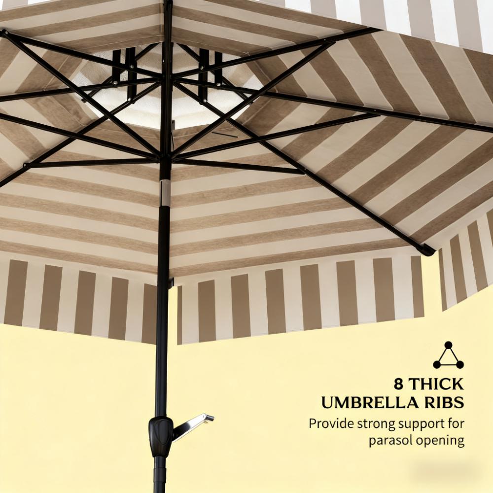 Outdoor Market Umbrella - 8.6 ft Patio Umbrella with Crank