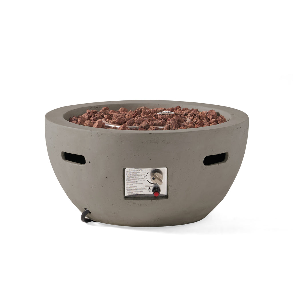 27" Bowl Shaped MGO 40,000 BTU Propane Fire Pit, Light