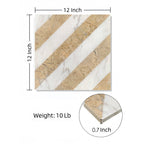 12x12 White Gold Two Color Waterjet Marble Tile